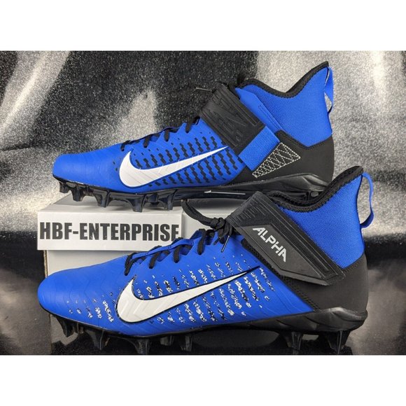 Nike Alpha Menace Pro 2 Mid Football Blue Black Men's Size 16 NEW - Picture 2 of 8